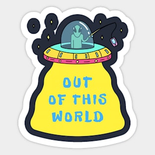 Out of this world Space alien stars Sticker